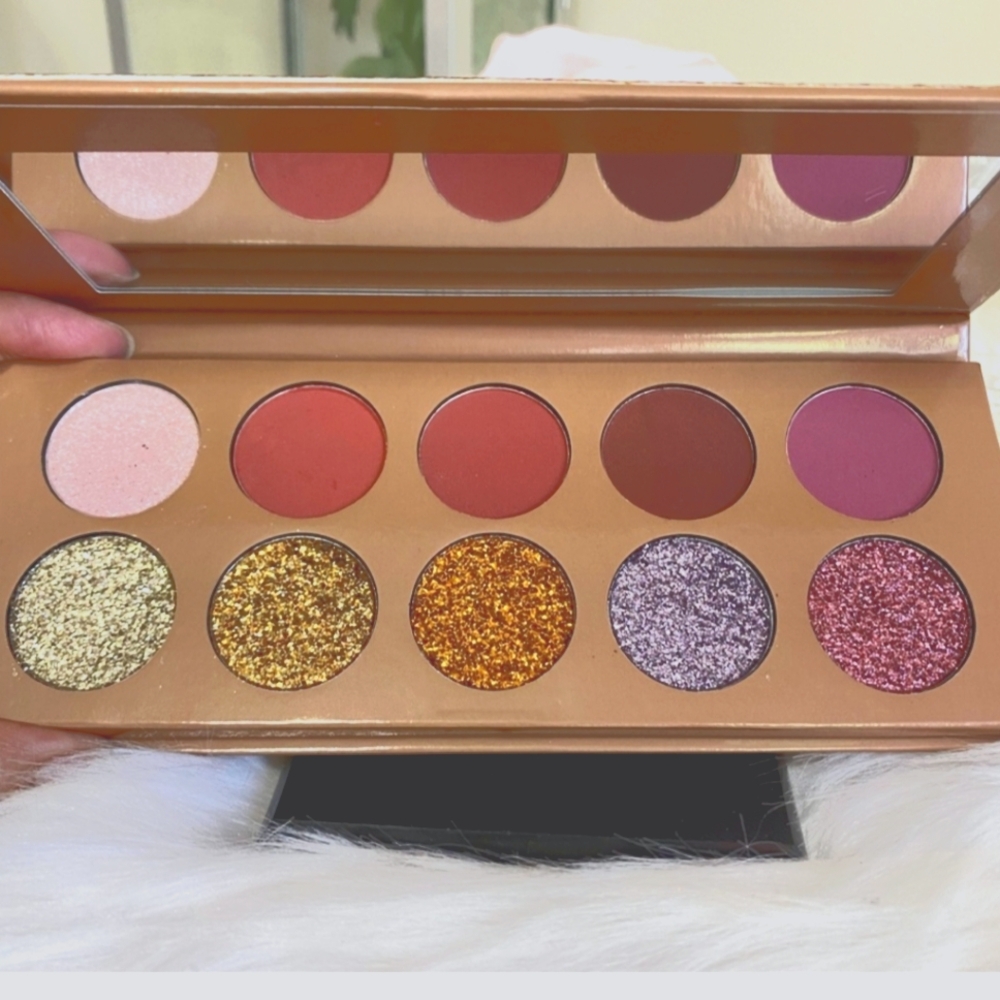 TRENDBEAUTY Glitter Rose Gold 10 Color Palette Eye Shadow NEW SEALED